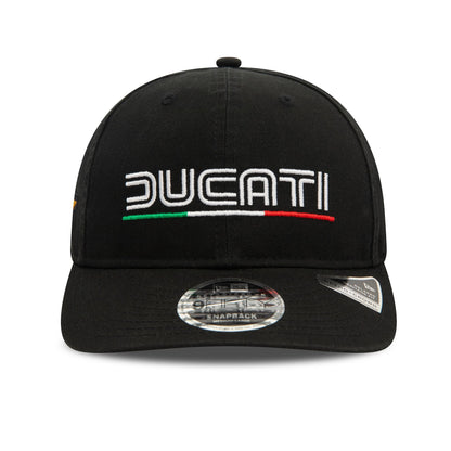 This is a Ducati Motor Logo Wordmark Black 9FIFTY Retro Crown Cap 3