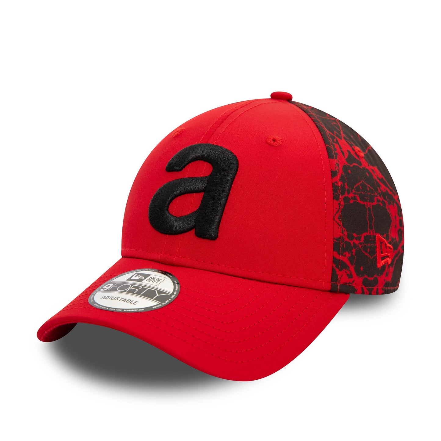 This is a Aprilia Crackle Print Red 9FORTY Adjustable Cap 4