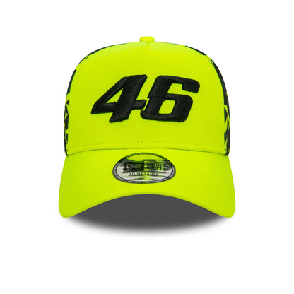 This is a VR46 Geo Print Bright Yellow 9FORTY E-Frame Adjustable Cap 3