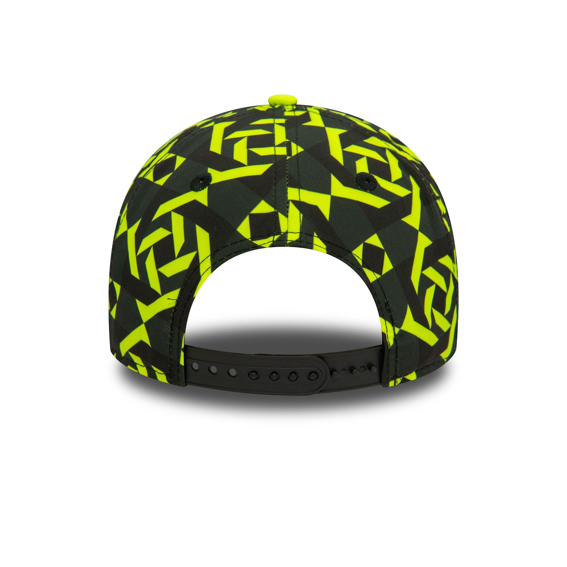 This is a VR46 Geo Print Bright Yellow 9FORTY E-Frame Adjustable Cap 5