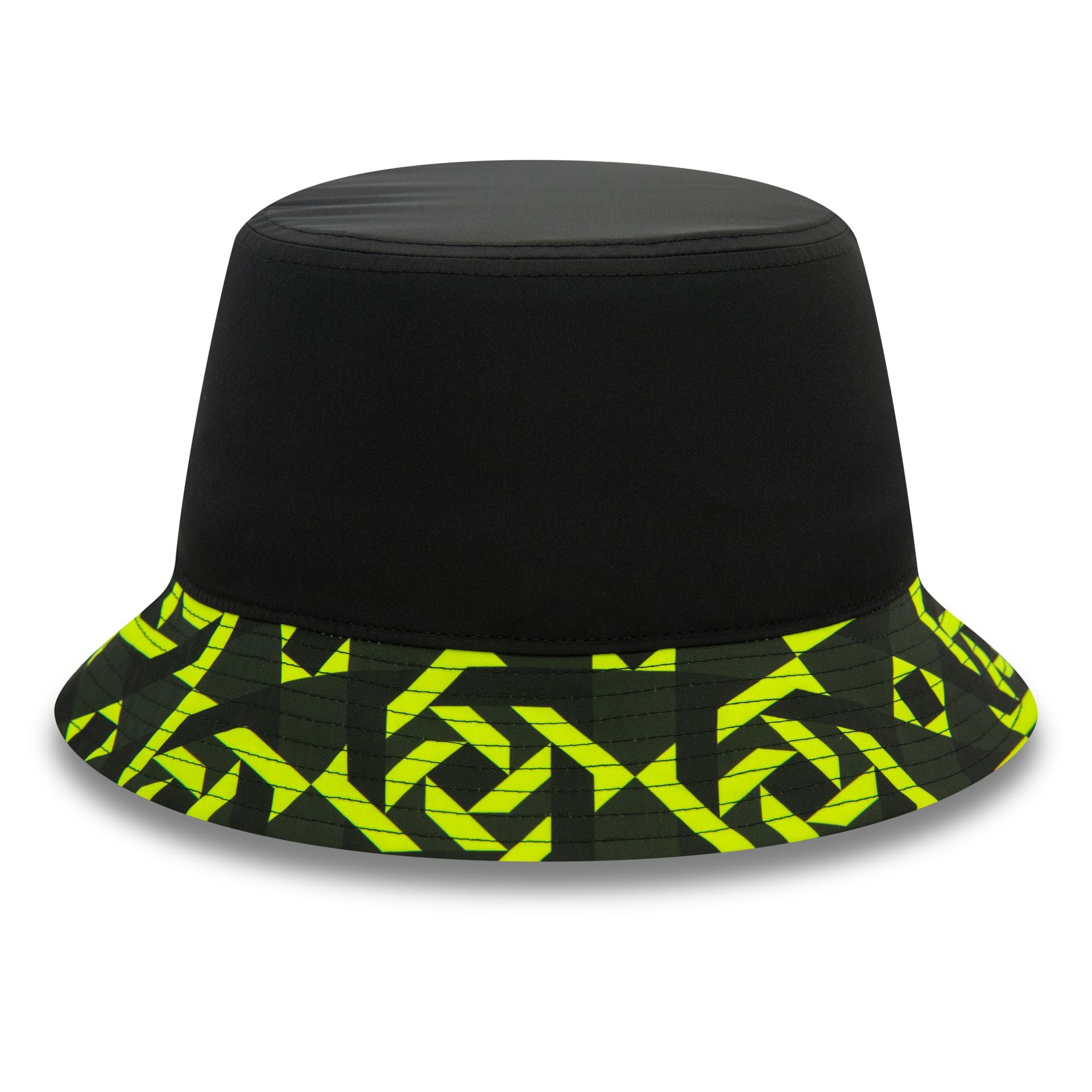 This is a VR46 Geo Print Black Bucket Hat 3