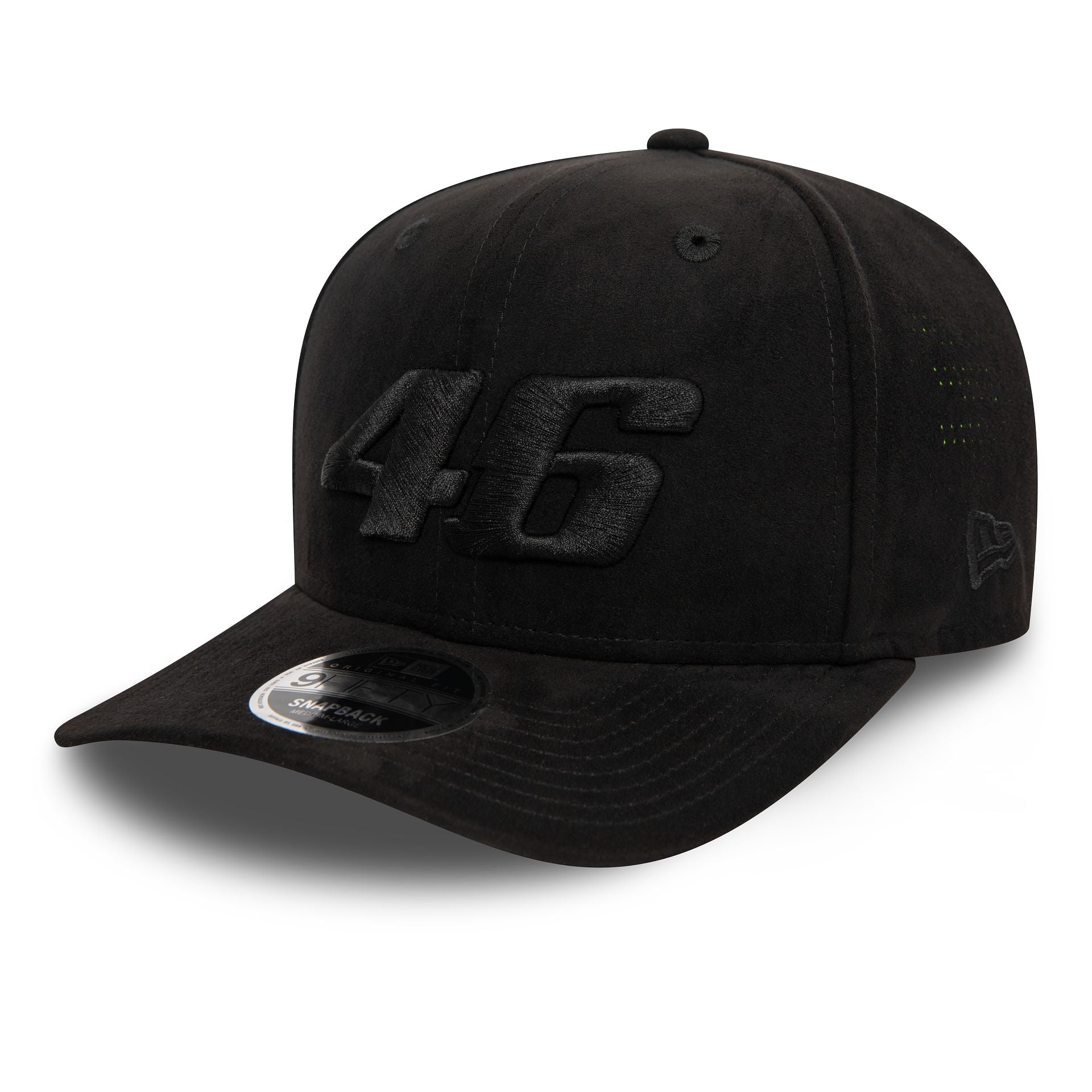 This is a VR46 Faux Suede Perforated Black 9FIFTY Original Fit Cap 4