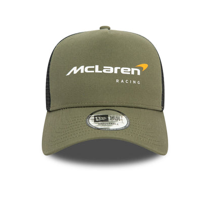 This is a McLaren Racing Seasonal Green 9FORTY E-Frame Adjustable Trucker Cap 3