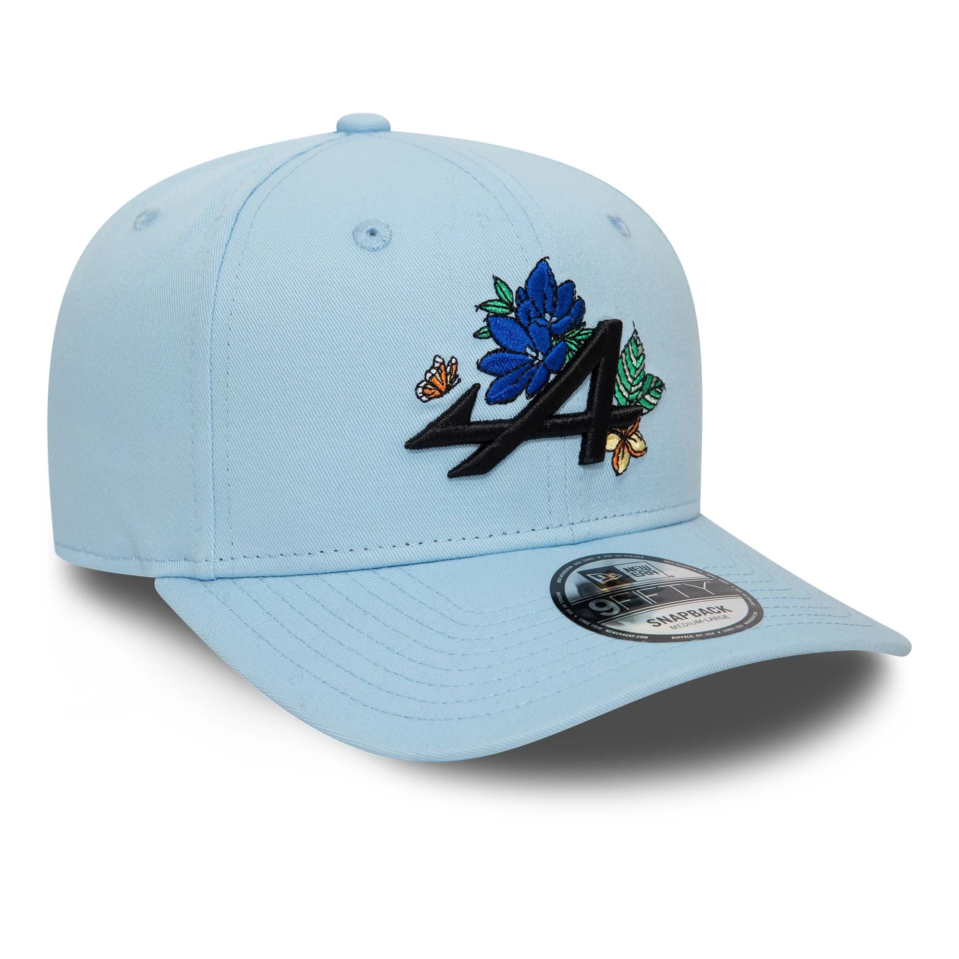 This is a Alpine Racing Floral Logo Pastel Blue 9FIFTY Snapback Cap 2