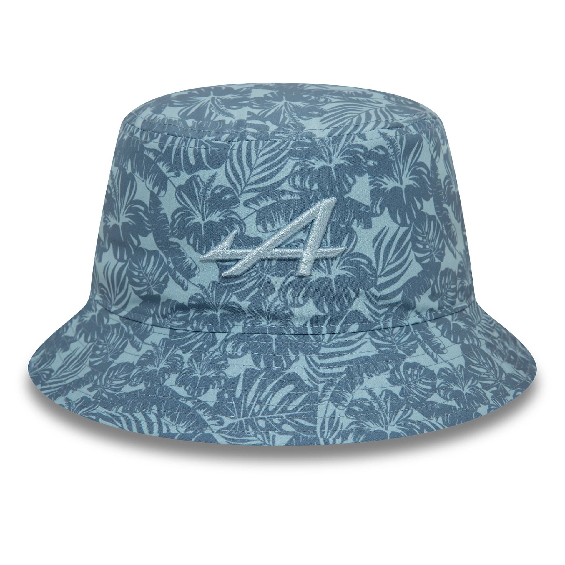 This is a Alpine Racing Floral All Over Print Pastel Blue Bucket Hat 2