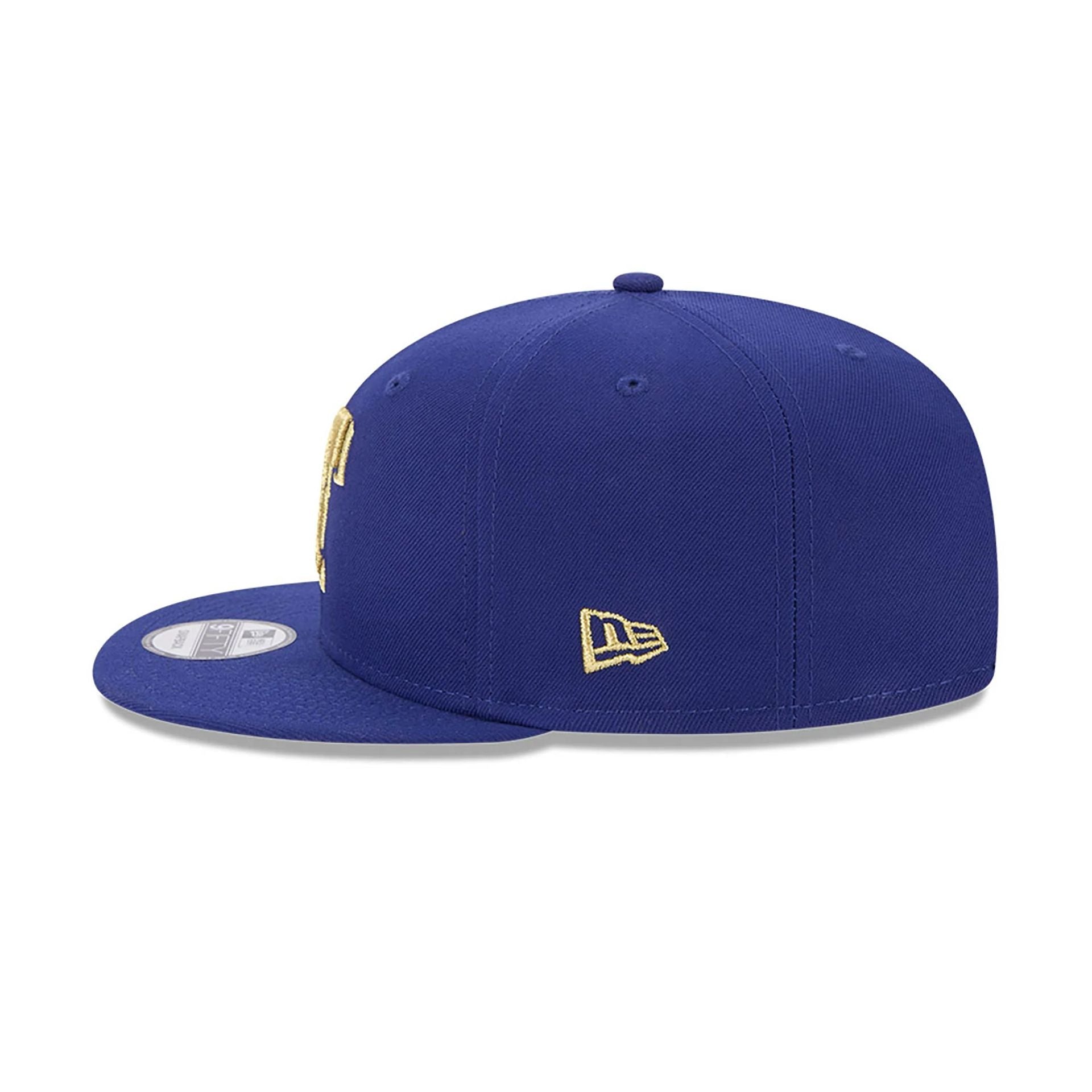 This is a Texas Rangers MLB Gold Dark Blue 9FIFTY Snapback Cap 7