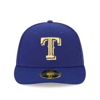 This is a Texas Rangers MLB Gold Dark Blue Low Profile 59FIFTY Fitted Cap 3