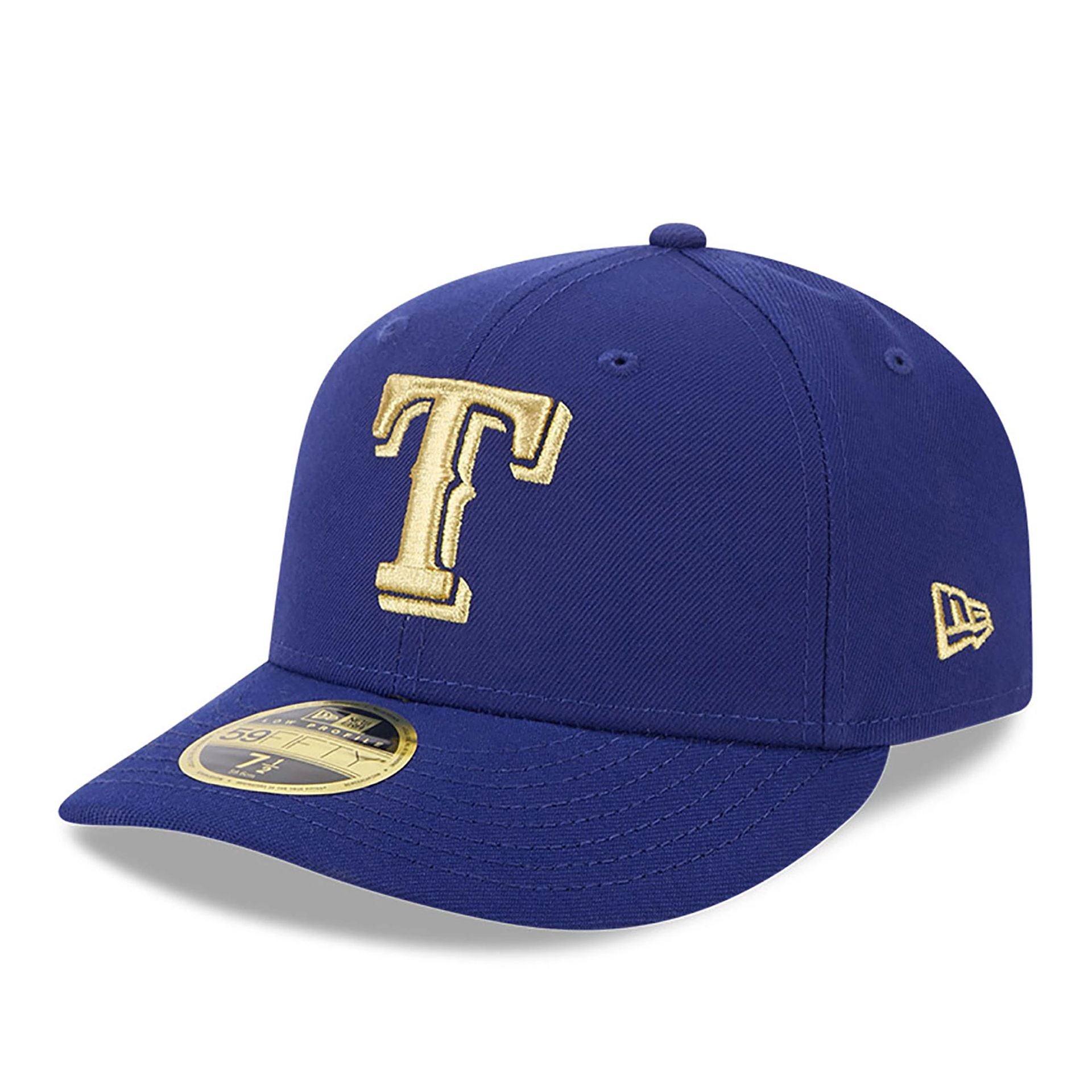 This is a Texas Rangers MLB Gold Dark Blue Low Profile 59FIFTY Fitted Cap 4