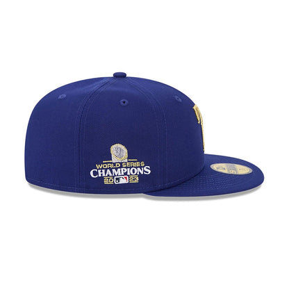 This is a Texas Rangers MLB Gold Dark Blue 59FIFTY Fitted Cap 6