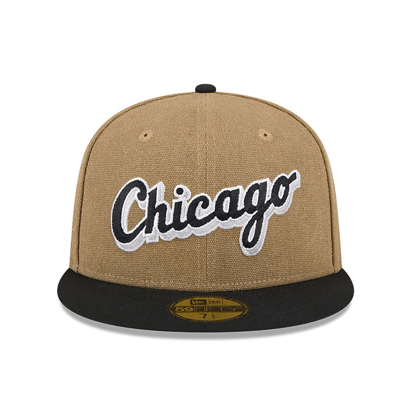 This is a Chicago White Sox Canvas Crown Beige 59FIFTY Fitted Cap 6