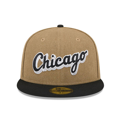 This is a Chicago White Sox Canvas Crown Beige 59FIFTY Fitted Cap 6