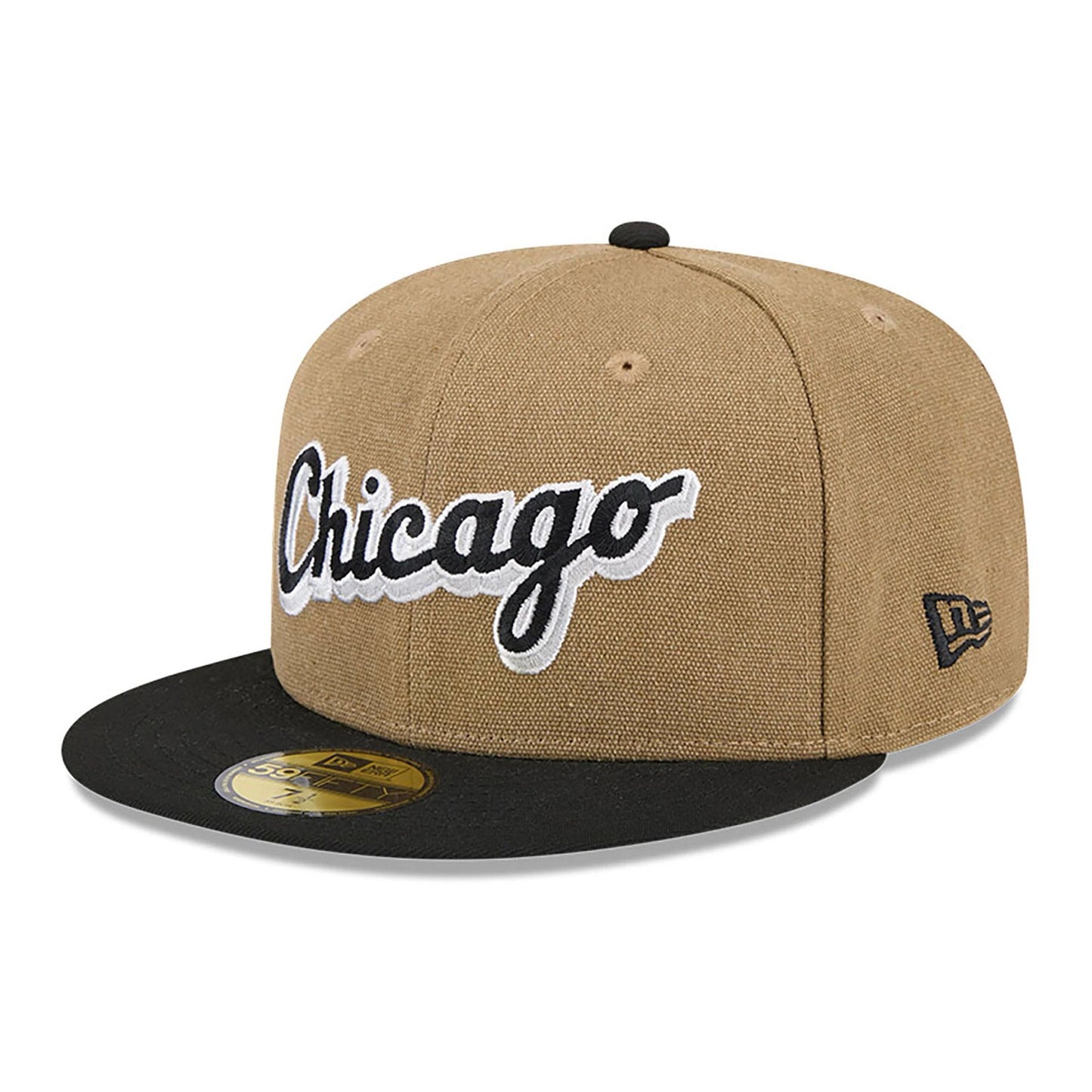 This is a Chicago White Sox Canvas Crown Beige 59FIFTY Fitted Cap 7