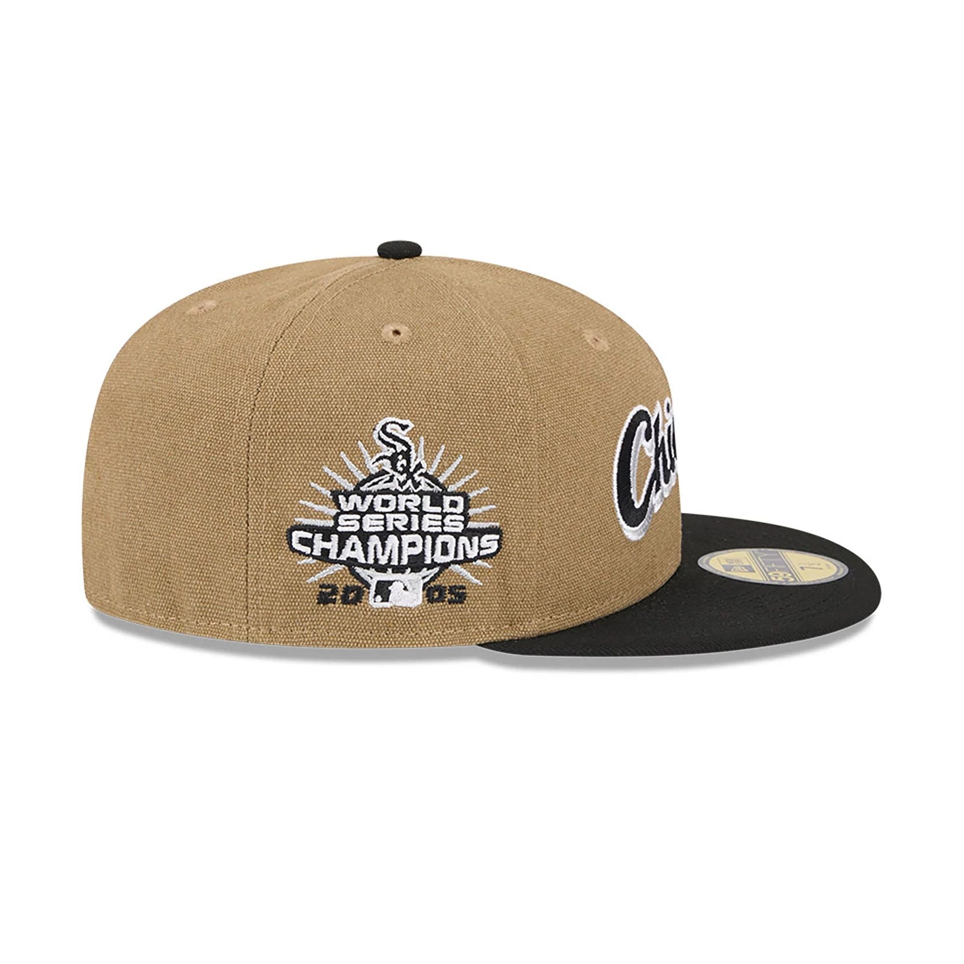 This is a Chicago White Sox Canvas Crown Beige 59FIFTY Fitted Cap 3