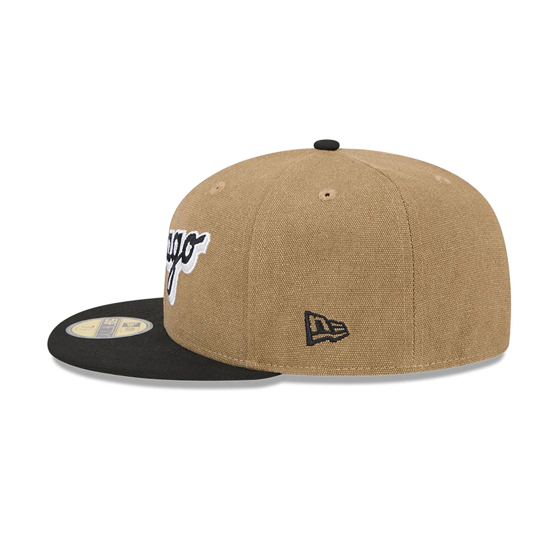 This is a Chicago White Sox Canvas Crown Beige 59FIFTY Fitted Cap 4