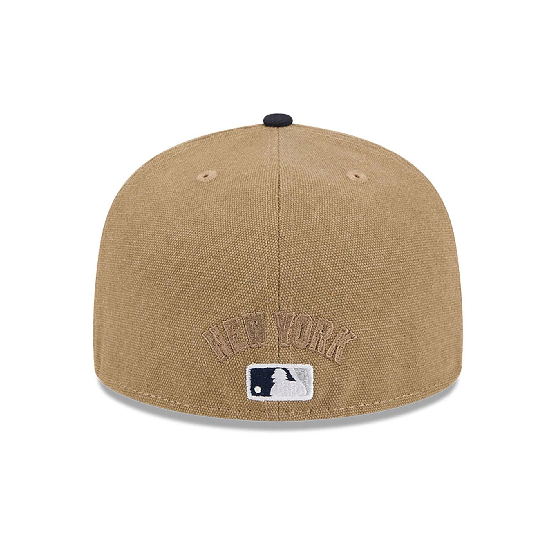 This is a New York Yankees Canvas Crown Beige 59FIFTY Fitted Cap 5