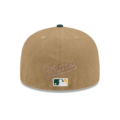 This is a Oakland Athletics Canvas Crown Beige 59FIFTY Fitted Cap 5