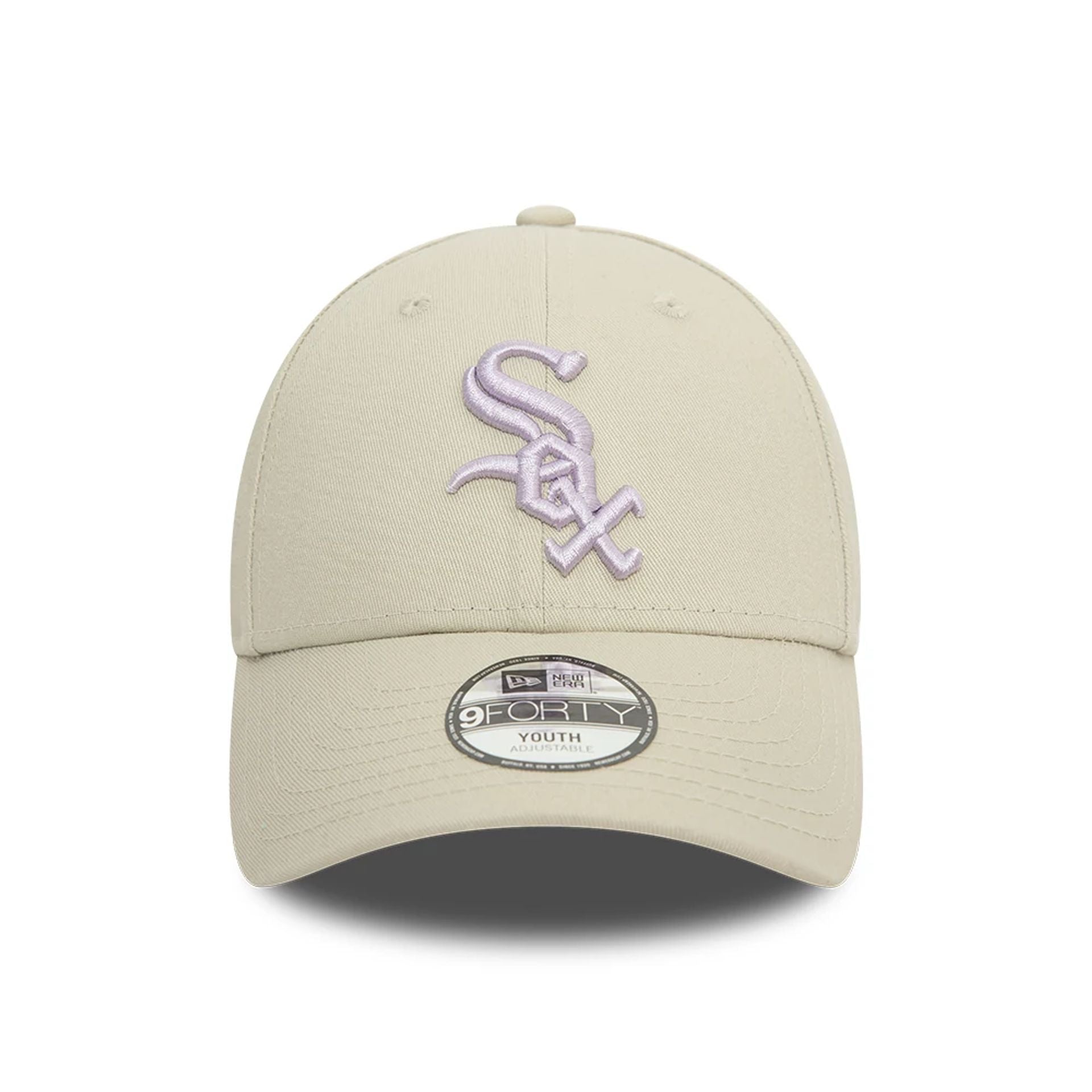 This is a Chicago White Sox Youth Purple Icon Light Beige 9FORTY Adjustable Cap 2