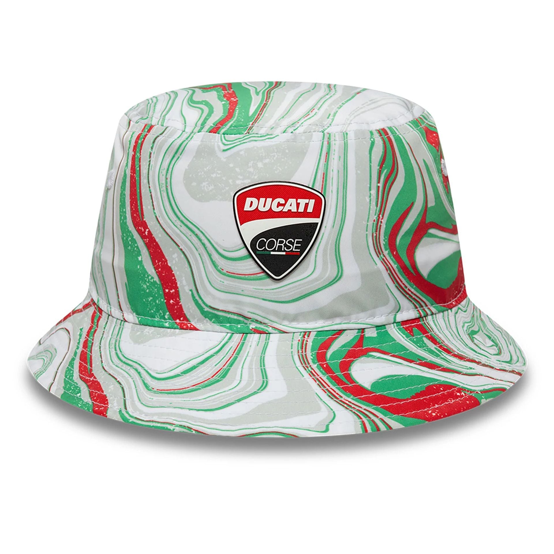 This is a Ducati Misano Race Special All Over Print White Bucket Hat 1