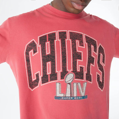 The Male model is wearing Kansas City Chiefs Oversized Essential Red Oversized Long Sleeve T-Shirt 6