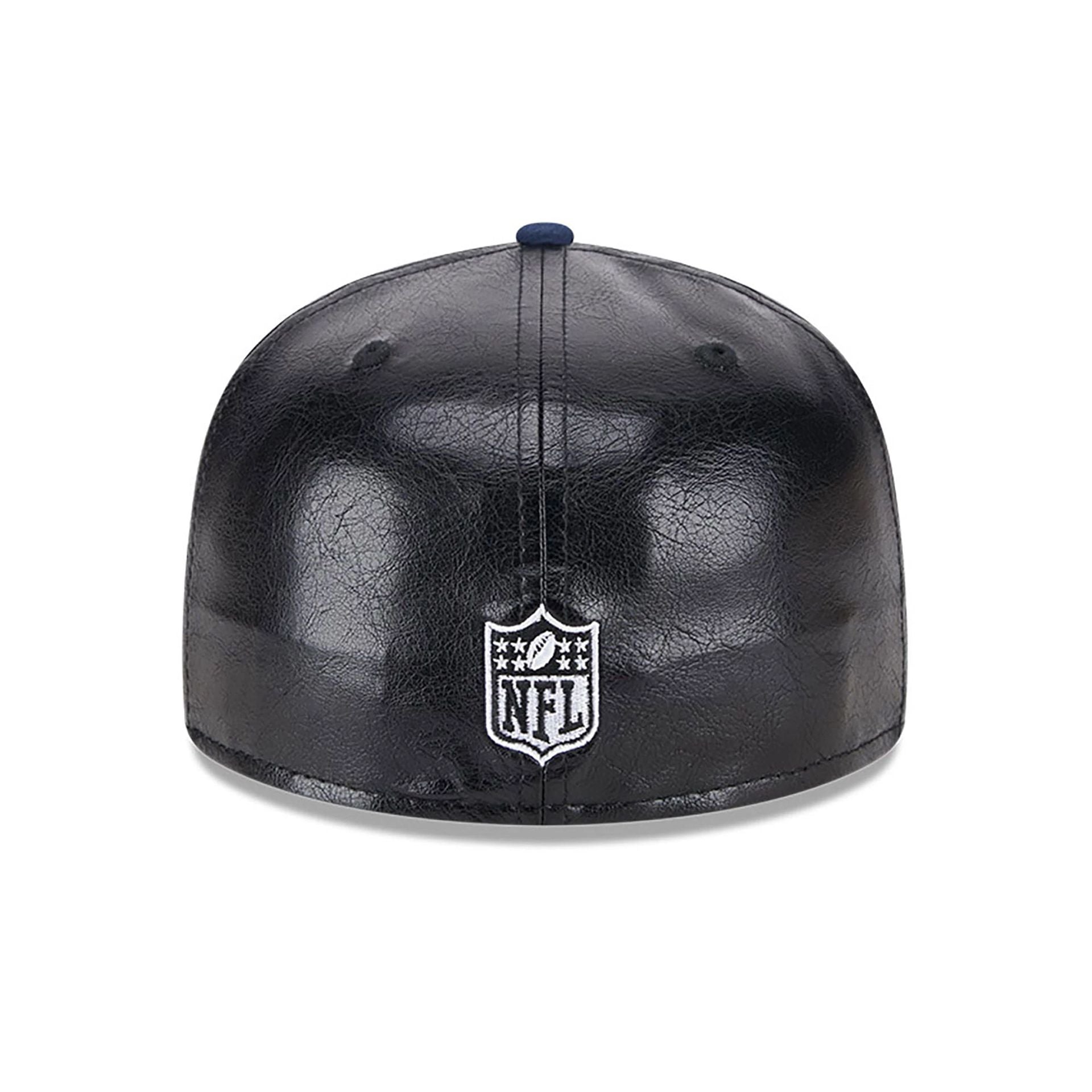 This is a Dallas Cowboys Faux Leather Crown Black 59FIFTY Fitted Cap 5