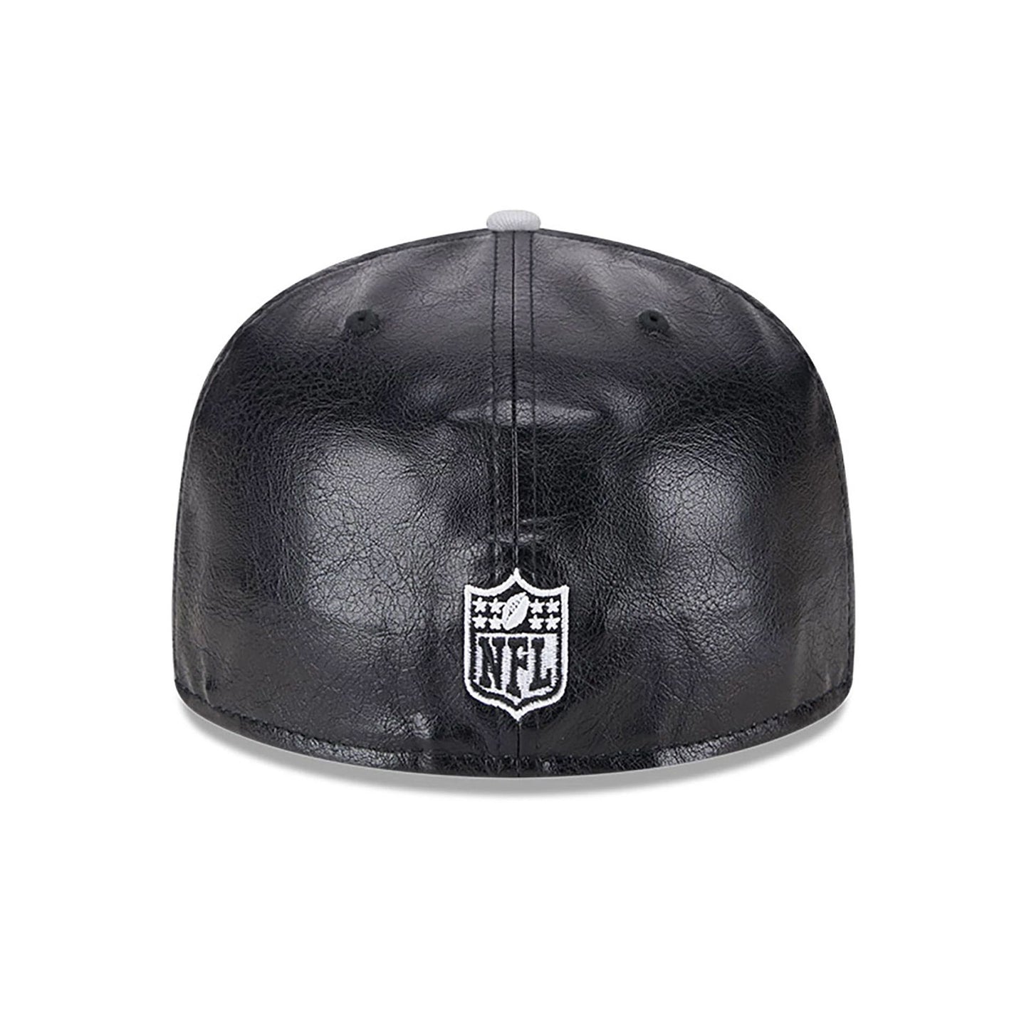 This is a Las Vegas Raiders Faux Leather Crown Black 59FIFTY Fitted Cap 5