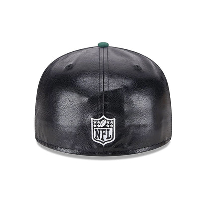 This is a Green Bay Packers Faux Leather Crown Black 59FIFTY Fitted Cap 5