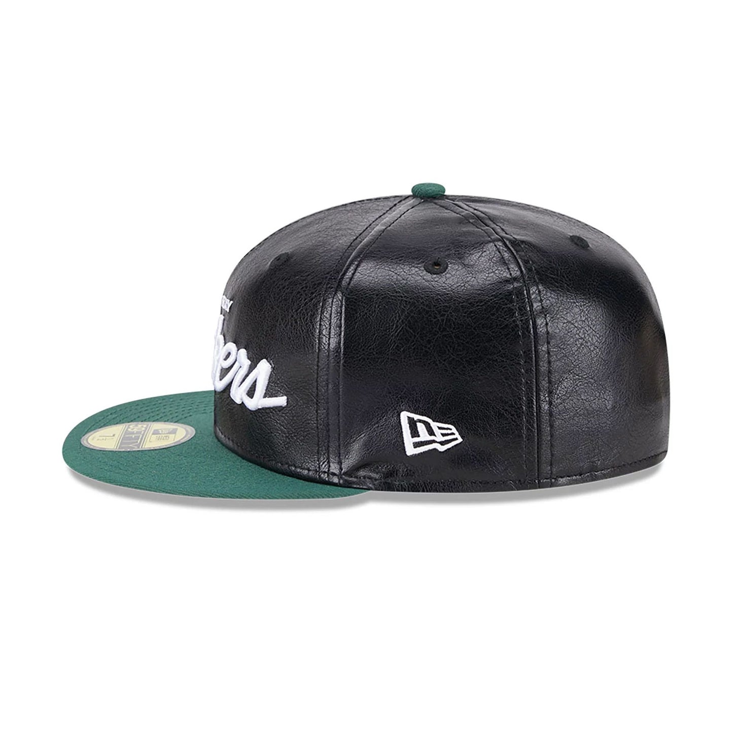 This is a Green Bay Packers Faux Leather Crown Black 59FIFTY Fitted Cap 7