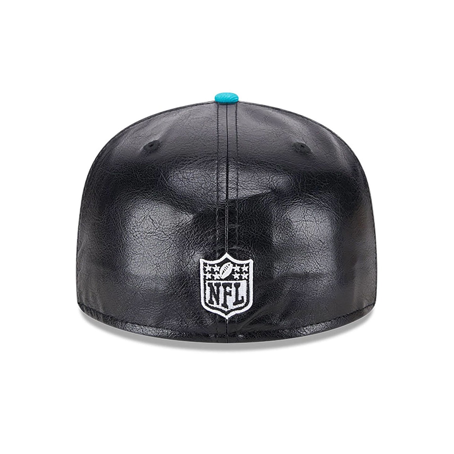 This is a Miami Dolphins Faux Leather Crown Black 59FIFTY Fitted Cap 5