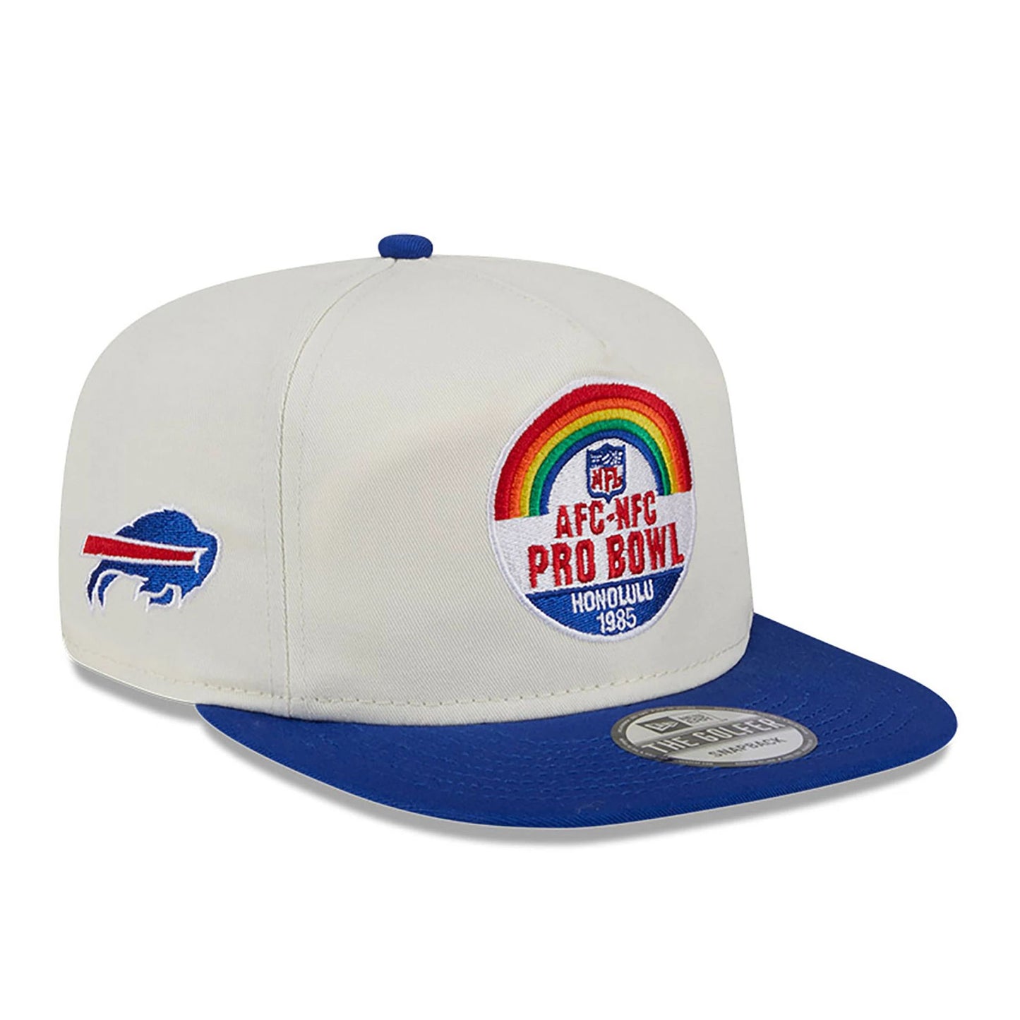 This is a Buffalo Bills Pro Bowl Patch White Golfer Cap 1