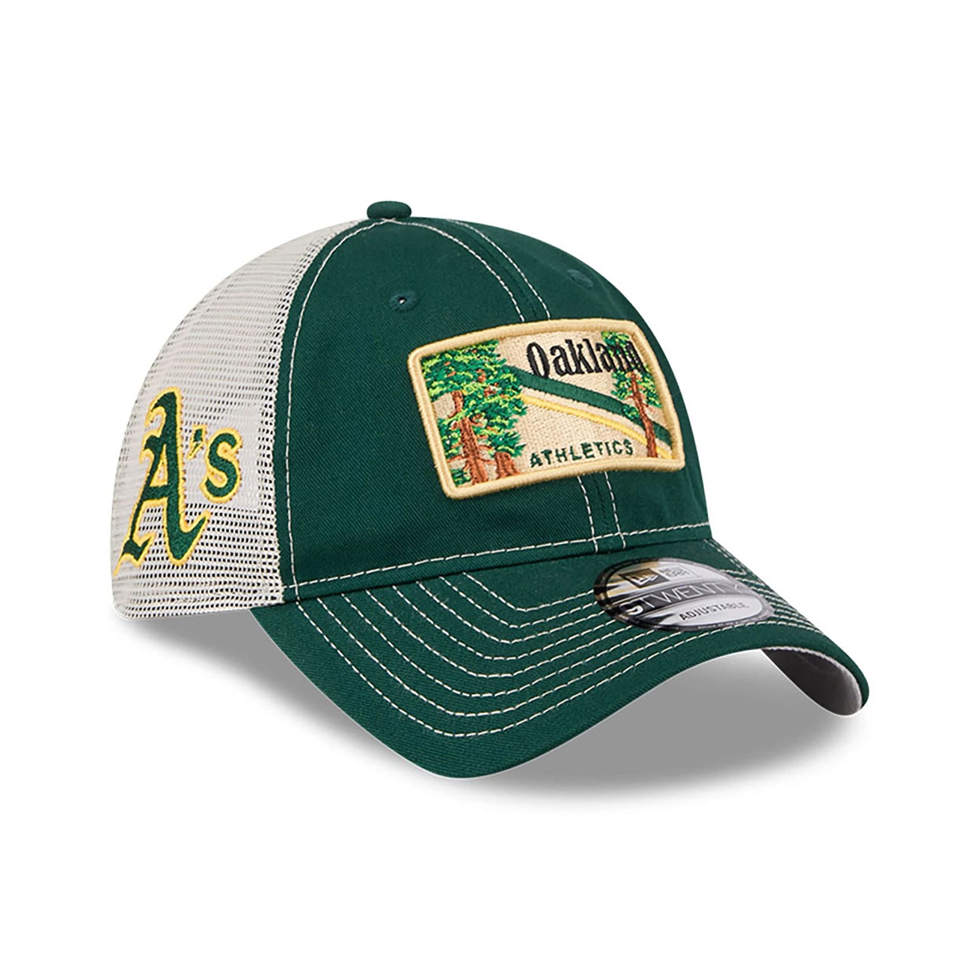 This is a Oakland Athletics State Souvenir White 9TWENTY Adjustable Cap 1