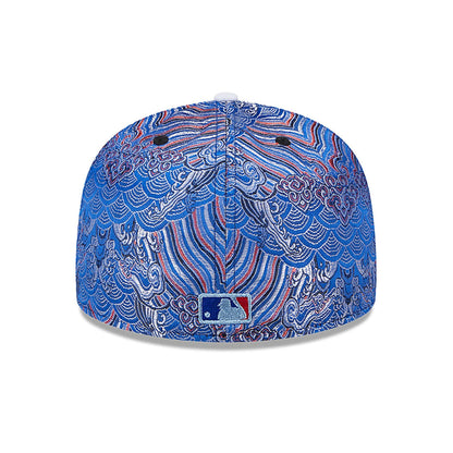 This is a Atlanta Braves Wave Fill All Over Print Blue 59FIFTY Fitted Cap 5