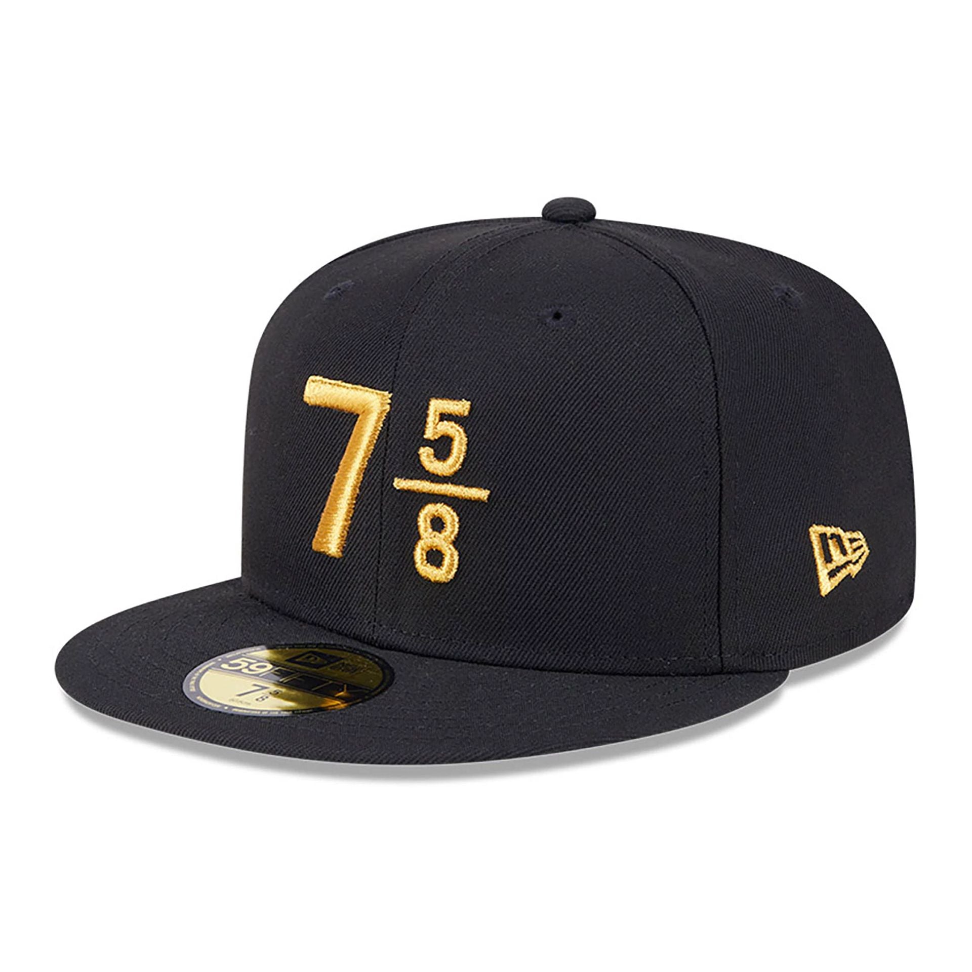 This is a New Era 59FIFTY Day 7 5/8 Black 59FIFTY Fitted Cap 1