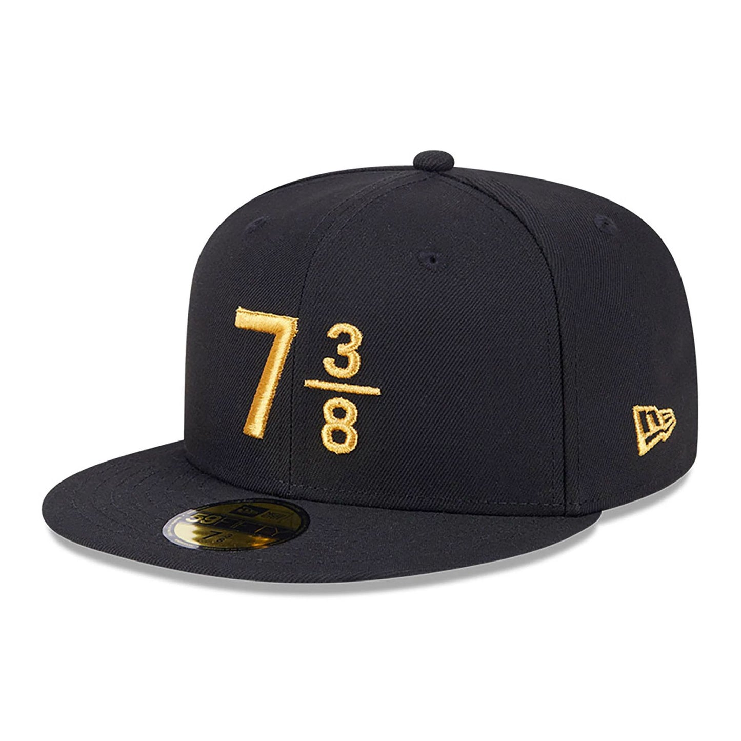 This is a New Era 59FIFTY Day 7 3/8 Black 59FIFTY Fitted Cap 1