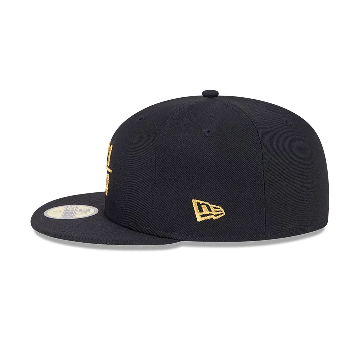 This is a New Era 59FIFTY Day 7 1/4 Black 59FIFTY Fitted Cap 7