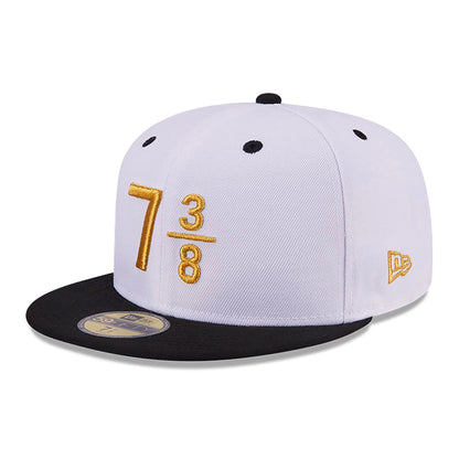 This is a New Era 59FIFTY Day 7 3/8 White 59FIFTY Fitted Cap 1