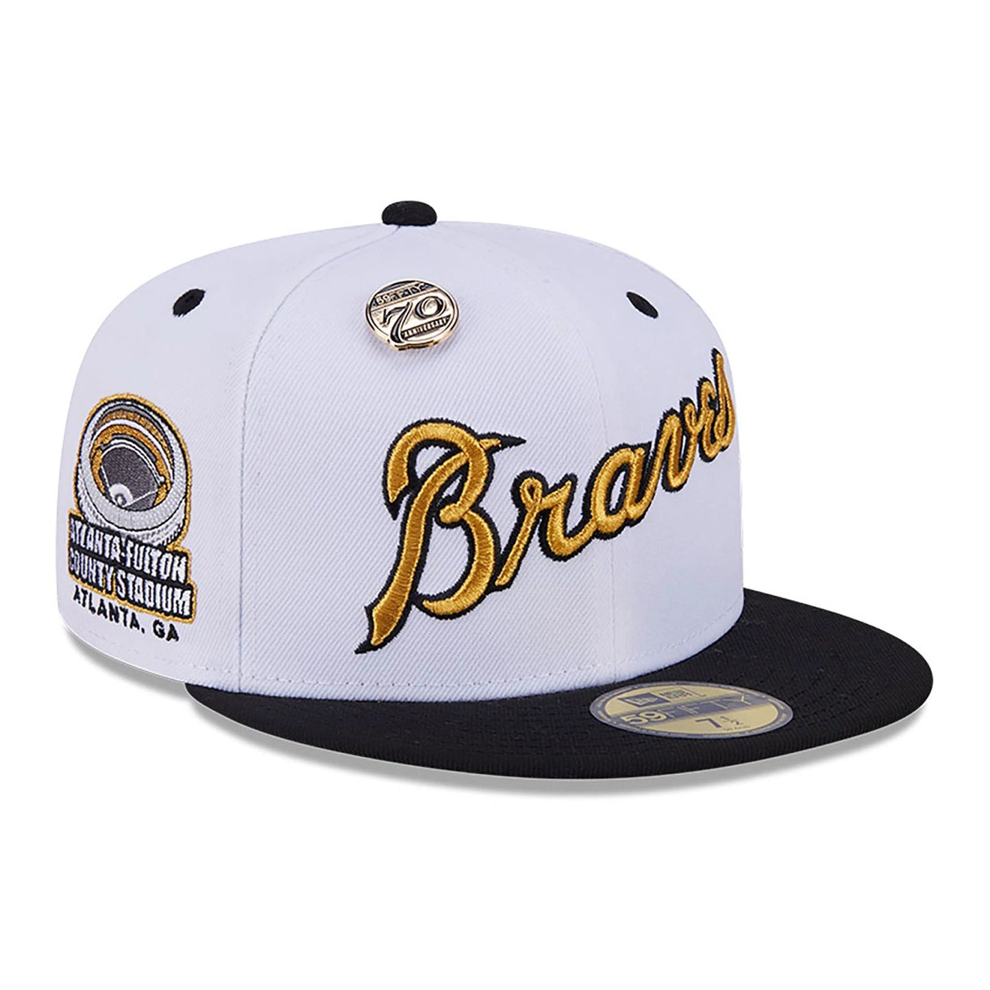 This is a Atlanta Braves 59FIFTY Day White 59FIFTY Fitted Cap 1