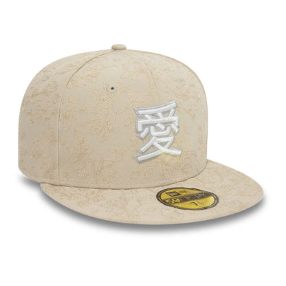 This is a New Era Cherry Blossom Love Light Beige 59FIFTY Fitted Cap 2