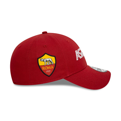 This is a AS Roma Wordmark Dark Red 9FORTY Adjustable Cap 4