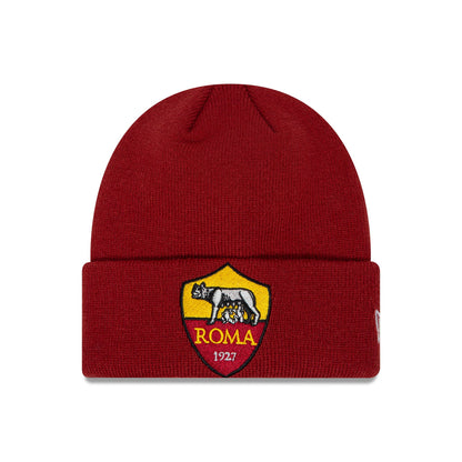 This is a AS Roma Kids Core Dark Red Cuff Knit Beanie Hat 1