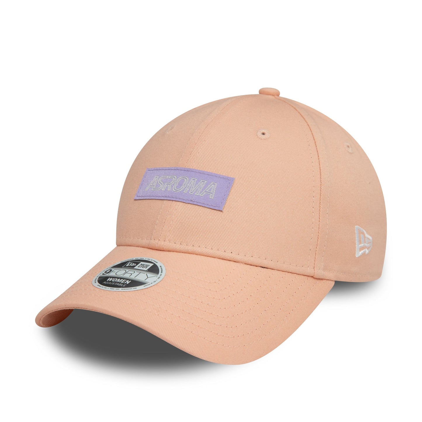 This is a AS Roma Womens Wordmark Pastel Pink 9FORTY Adjustable Cap 1