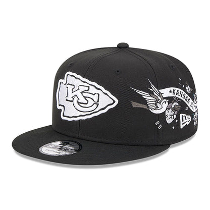 This is a Kansas City Chiefs City Art Black 9FIFTY Snapback Cap 4