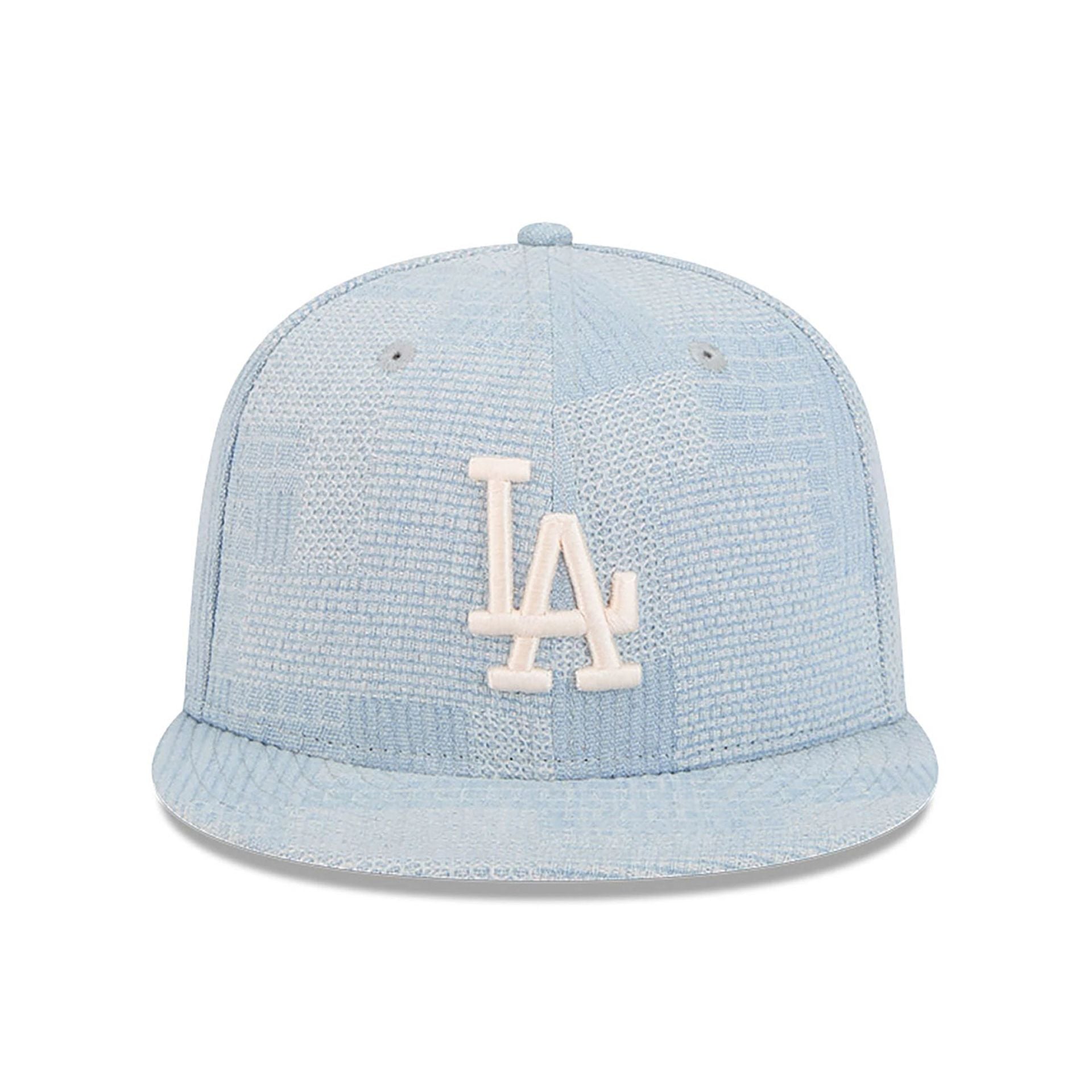 This is a LA Dodgers Denim Patchwork Open Blue 9FIFTY Snapback Cap 3