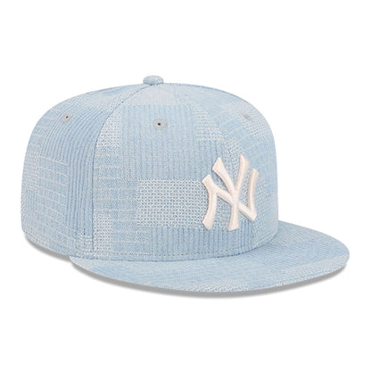 This is a New York Yankees Denim Patchwork Open Blue 9FIFTY Snapback Cap 4