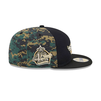 This is a LA Angels Digi Camo Black 59FIFTY Fitted Cap 6