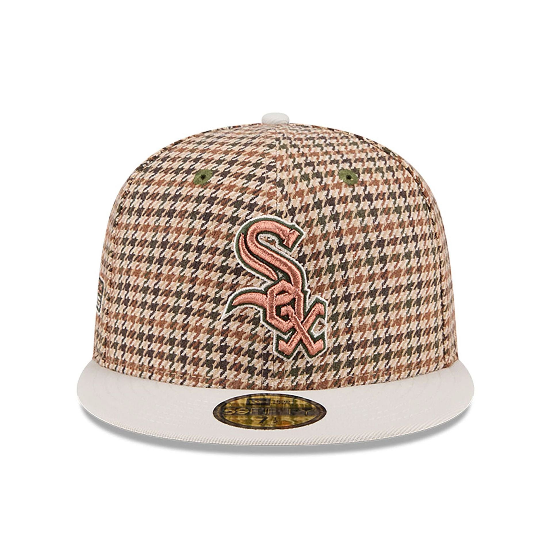 This is a Chicago White Sox Houndstooth Brown 59FIFTY Fitted Cap 3