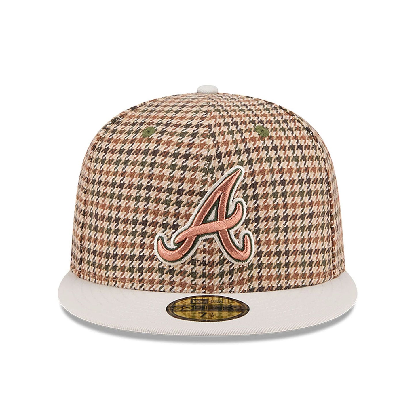 This is a Atlanta Braves Houndstooth Brown 59FIFTY Fitted Cap 3