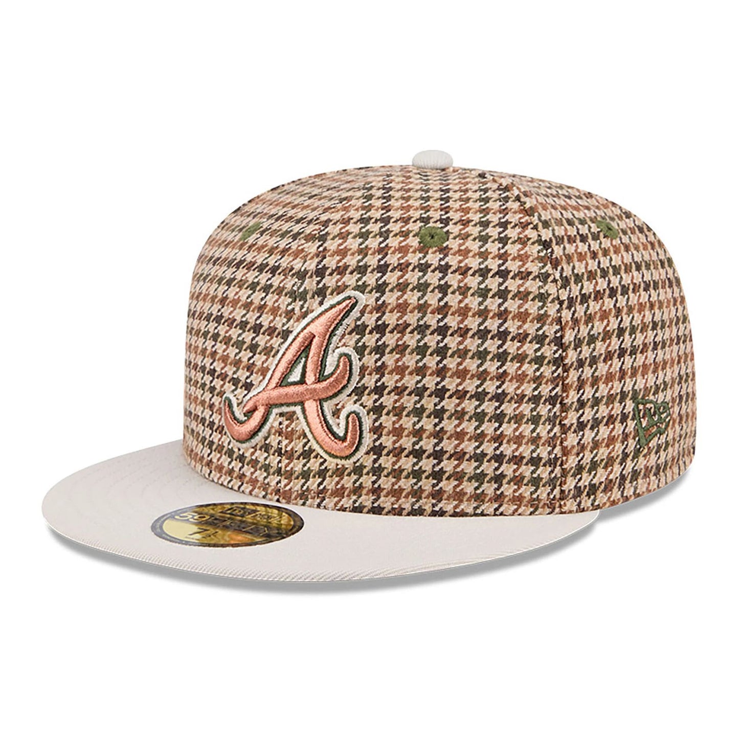 This is a Atlanta Braves Houndstooth Brown 59FIFTY Fitted Cap 4