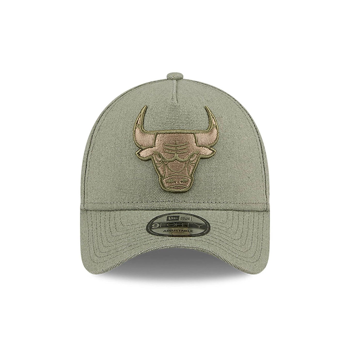 This is a Chicago Bulls Logo Essentials Green 9FORTY A-Frame Adjustable Cap 3