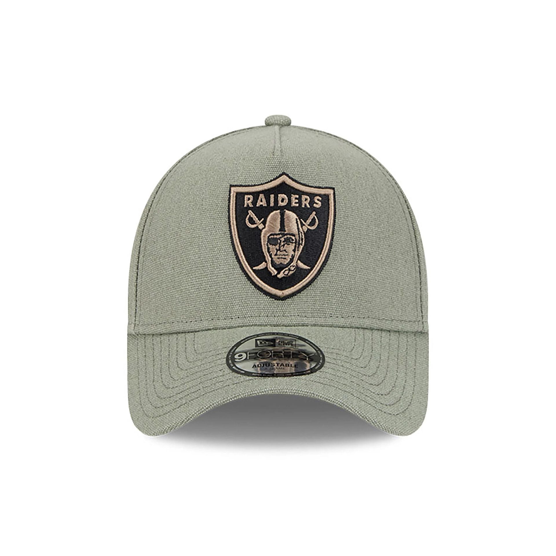 This is a Las Vegas Raiders Logo Essentials Green 9FORTY A-Frame Adjustable Cap 3