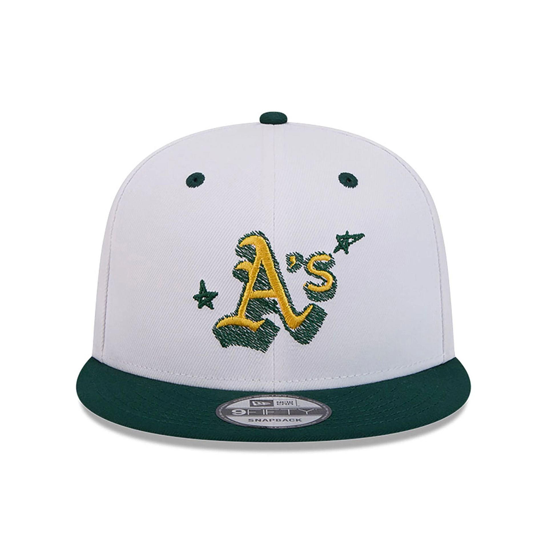 This is a Oakland Athletics Official Doodles White 9FIFTY Snapback Cap 3